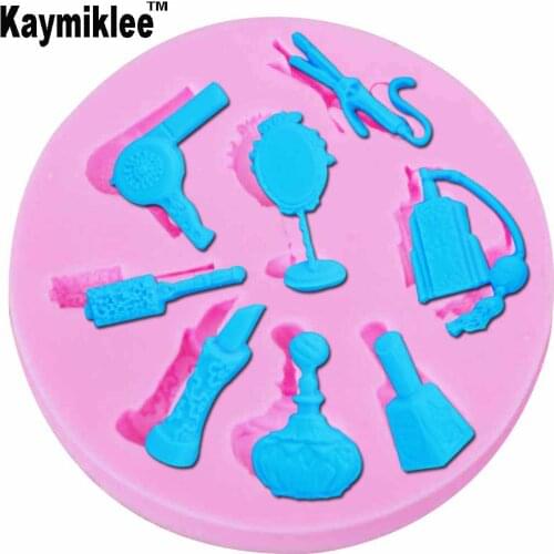 Kaymiklee M905 3D Make Up Mirror Set Shape Silicone Mold Cake Tools, Fondant Bakeware Decorating, Candy, Cookie, Jelly Tools