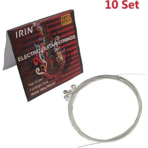 10 Set IRIN E100 Music Instrument Steel Strings for Electric Guitar 0.009-0.042 Inch