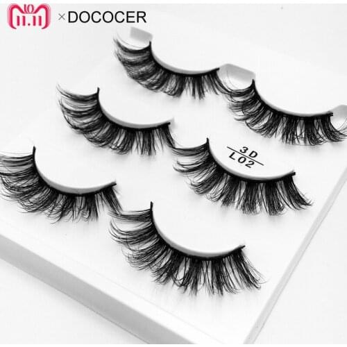 Natural Tapered Black Terrier False Eyelashes Fashion Ball Smoke Makeup Fake Eyelashes Cross Messy Soft 3D Eye Lashes L02