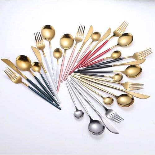 2021 New Ins Net Red Steak Cutlery Stainless Steel Cutlery Set Home Nordic Western Portuguese Cutlery Set