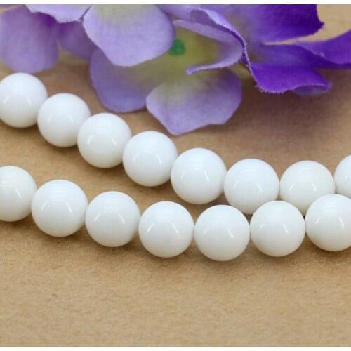 New hot selling! 10mm White stone round bead Tridacna loose beads, Fit making DIY exquisite Necklace Jewelry Gift