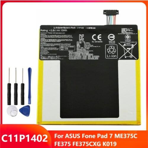 Original Replacement Phone Battery C11P1402 For ASUS Fone Pad 7 ME375C FE375 FE375CXG K019 Genuine Rechargable Batteries 3910mAh
