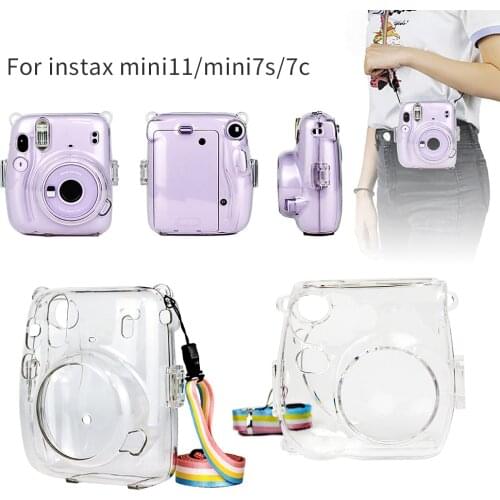 Transparent Small Instant Camera Bag PVC Protector Cover Case with Shoulder Strap for Fujifilm Instax Mini 11 7s 7c Case Cover