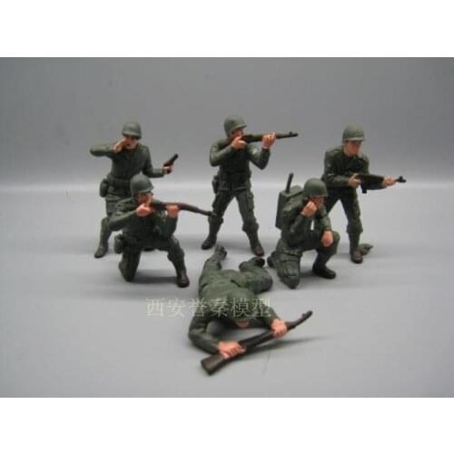 Pvc figure 1:32 World War II American Soldiers 6pcs/set