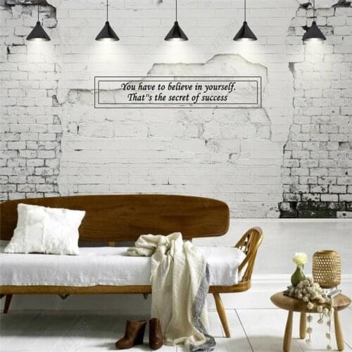 Retro Nostalgic Inspirational Letters Gray Brick Wall Paper 3D Restaurant Bar KTV Club Industrial Decor Mural Wallpaper 3D