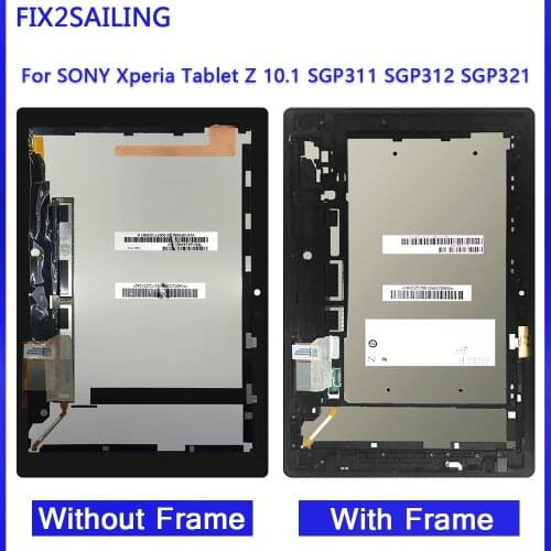 Full LCD Display Monitor Touch Screen Panel Digitizer Sensor Glass Frame For Sony Xperia Tablet Z 10.1 SGP311 SGP312 SGP321