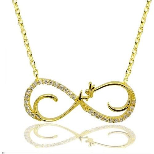 Silver Love Printed Gold Plated Necklace