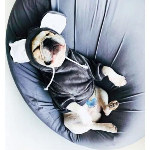 Cute French Bulldog Winter Warm Hoodie Dog Clothes Pet Puppy Cat Teddy Schunauzer Pug Pleuche Jacket Coat for Dogs Costume XQC24