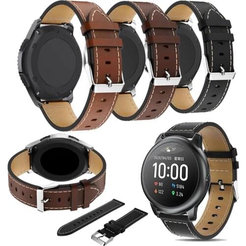 Genuine Watchband Replacement Classic Leather Wrist Strap band For Xiaomi haylou solar ls05 Smart Watch Band Wristband bracelet