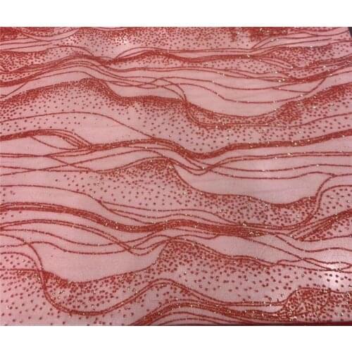 Modern french net lace fabric JRB-72211 glued glitter african Tulle lace for nice dress