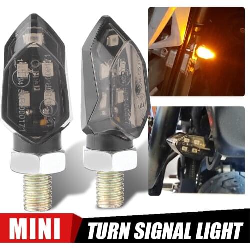 Universal Mini Motorcycle LED Turn Signal Indicators Amber Blinker Super Bright light intermitentes moto with Adapter Spacers