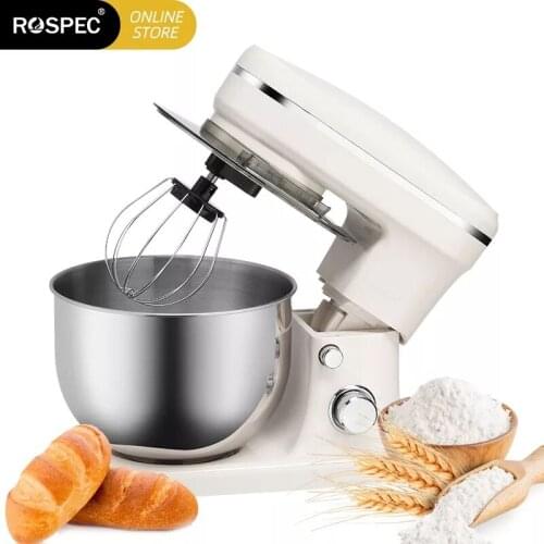 Rospec Vertical Mixer 5l Stainless Steel Bowl 6 Speed Adjustable Kitchen Food Mixer Whisk Dough Kneader Bread Maker Butter Egg
