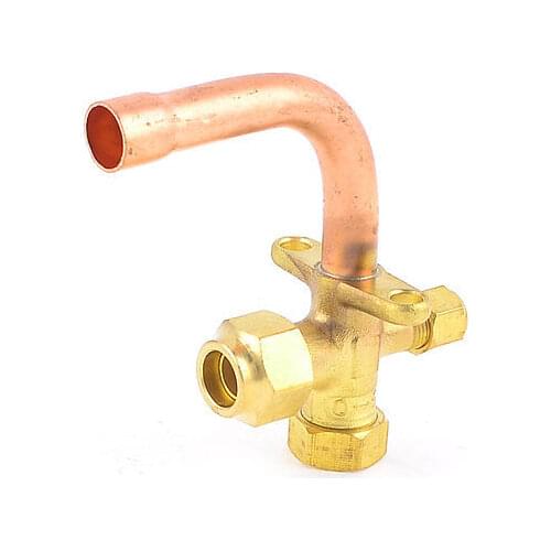 1/2"PT Inlet Three Way Bend Flare Tube Split Valve for Air Conditioner