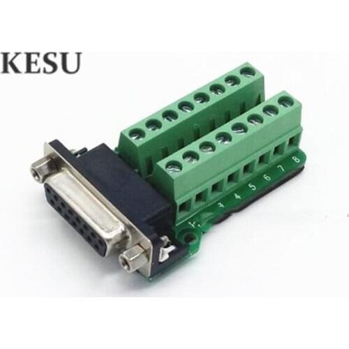 High Quality DB15 2 row D-SUB VGA 15pin 15-Pin Female Male Adapter Jack Terminal Breakout PCB Board