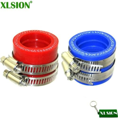 XLSION Red Blue Carburetor Carb 33mm Intake Pipe Rubber Manifold Adapter Boot Sleeve Joint For Pit Dirt Bike Motorcycle