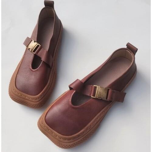 Woman Flats Platform Shoes 100% Genuine Leather Ladies Flat Shoes Summer Women Casual Shoes Female Barefoot Footwear