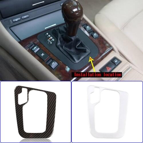 1PC Car Gear Shift Panel Knob Cover Decoration Sticker Car Auto Shift Box Panel Cover For BMW 3 Series E46 1998-2004 Accessories