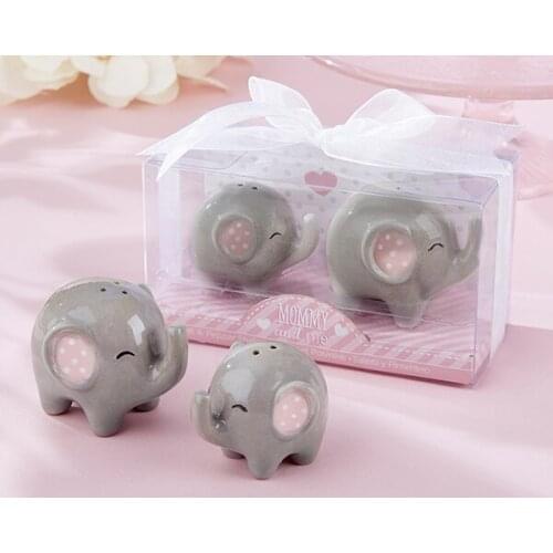 10pcs/lot=5boxes Baby shower Birthday Party Favors of Little Peanut Elephant Salt & Pepper Shakers For baby decoration gift