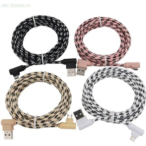 100pcs/lot 2side Elbow Game Cable Micro USB Charger Cable for Iphone MAX X Fast Charging Charger Wire for Samsung Xiaomi Cord