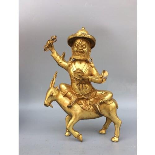 11"Tibet Buddhism Old Bronze Gilt Back light Vajra Bodhisattva Sitting Buddha Tsongkhapa Statue Enshrine the Buddha