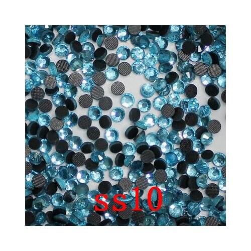 1440pcs SS10 LT. sapphire DMC Hot Fix Stones Machine Cut Flatback Loose Strass Hotfix Rhinestones dress decoration