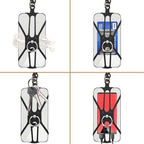 16.93in Universal 360 Rorating Phone Lanyard Holder Silicone Phone Hanging Compatible With Most Smartphone With Neck Strap