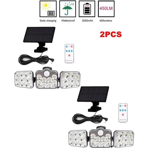 2pcs 138 led seperable remote Bulb Solar Light Outdoor Waterproof Emergency Camping Garden Lighting Solar Lamp motion sensor rem