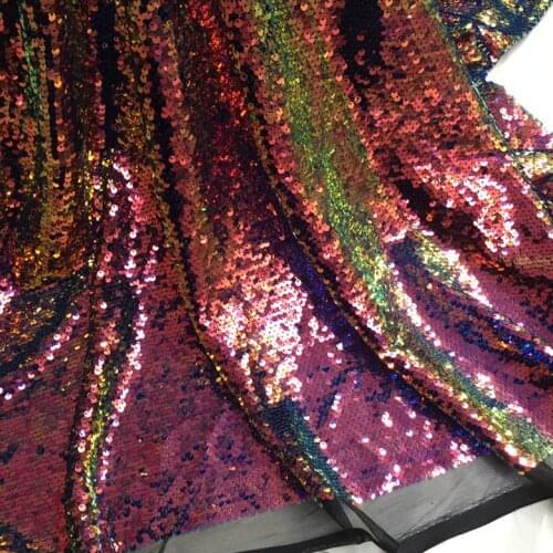 5MM Mermaid Reversible Sparkly Glitters Changeable Sheet Sequins Fabric For Clothes Cushion Covers Runners Bags Decors