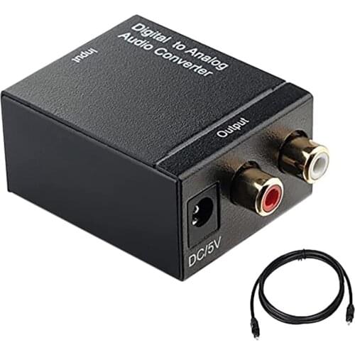 Audio Converter Toslink to Analog Stereo Audio Left/Right Converter Adapter 3.5 mm Jack for Hd Dvd Sky Hd Blu-Ray