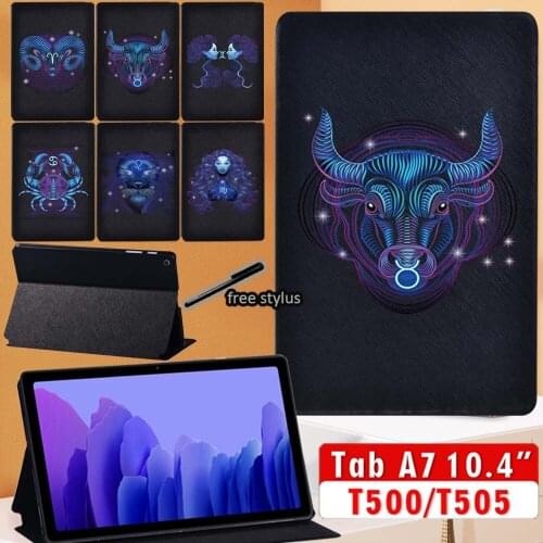 Case for Samsung Galaxy Tab A7 10.4 2020 SM-T500 SM-T505 Tablet Adjustable Stand Cover + Free Stylus