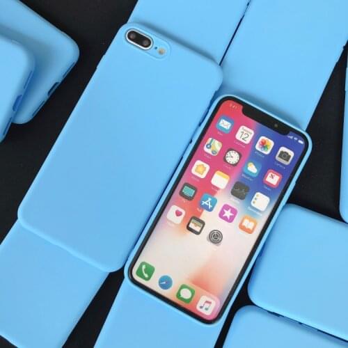 Sky Blue Matte Phone Case For iphone 12 11 Pro XS Max XR X 8 7 6S 6 Plus SE 2020 Silicone Cases Solid Color Soft TPU Back Cover