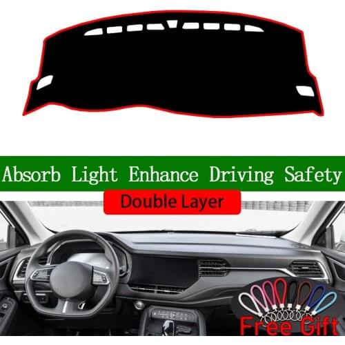 Double Layer Car Stickers For HAVAL F7 2019 Dashboard Cover Car Accessories Interior Anti-UV Car Decals