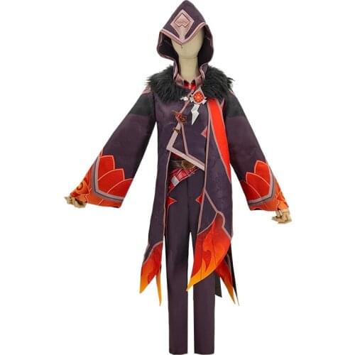 Debt Handler Cosplay Costumes Popular Game Genshin Impact Invisible NPC Anime Project Fire Element God Eyes Props Halloween Sets