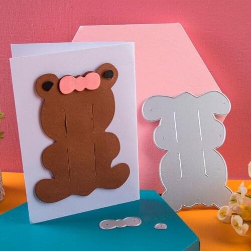 Bear Shape Background Frame Metal Cutting Dies for DIY Scrapbooking Photo Album Decor Embossing Paper Card Crafts Die Cut 2020