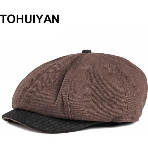 Classic Unisex Cotton Newsboy Caps Casual Eight Panel Beret Hats Summer Autumn Boina Masculina Flat Cap Men Women Gatsby Hat