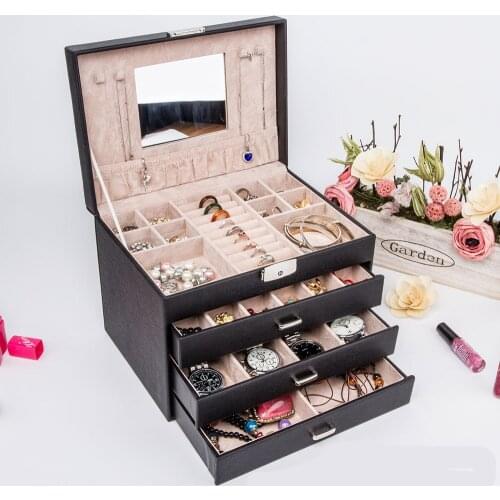Watch Earring Necklace Ring Bangle Cufflinks Box Collector Display Storage Case Dustproof Safety Jewelry storage Boxes