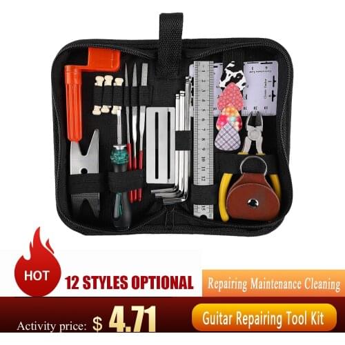 Guitar Repairing Tool Kit Electric Acoustic Guitar Ukulele Repairing Maintenance Cleaning Tool Accessories Kit