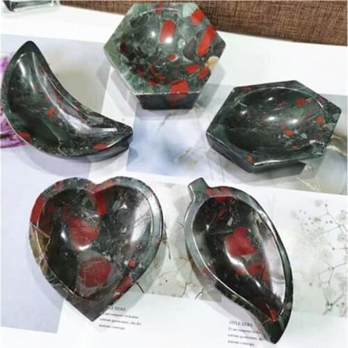 Natural healing crystals home decoration african blood stone bowl for sale