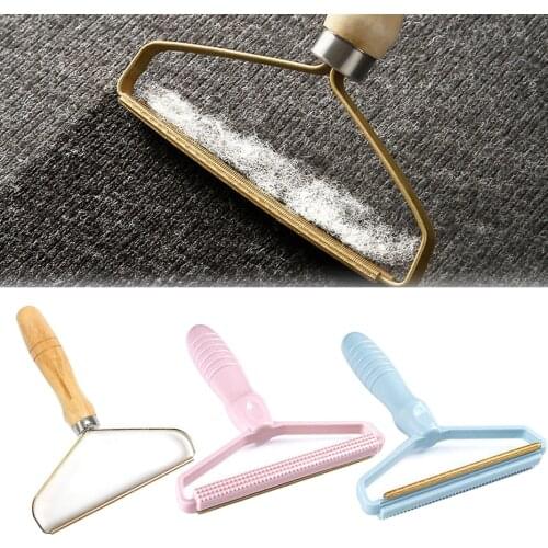 Portable Lint Remover Clothes Fuzz Fabric Shaver Coat Sweater Fluff Brush with Wooden Handle Fur Remover