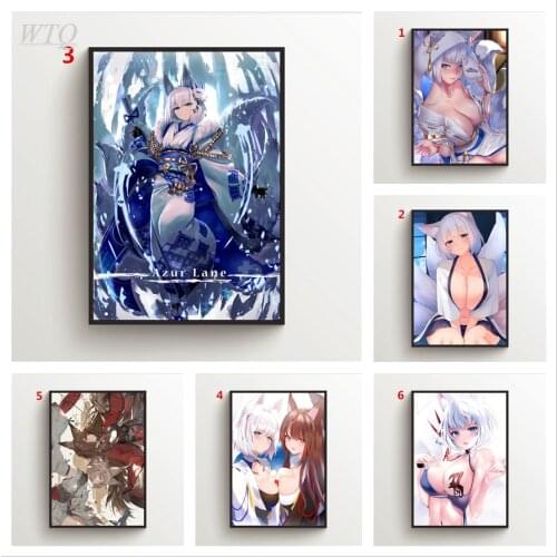 Anime Posters Azur Lane Kaga Amagi Posters and Prints Wall Poster Canvas Painting Home Decor Wall Art Photos for Childrens Room