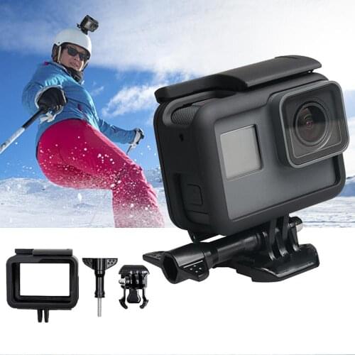 Yiwa Plastic Frame Case for Gopro Hero 5/6/7 Black Camera Vertical Protection Sports Camera Portable Standard Cover r40