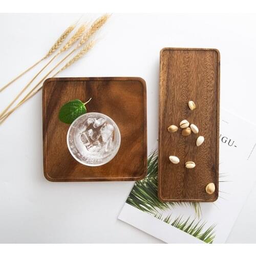 Walnut Tray Solid Wood Pot Bearing Simple Hotel Tea Single Layer Holder Rectangular Household Dry Bubble Table