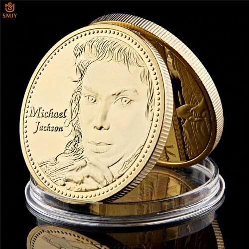 World Pop Music World Dance King Michael Jackson Gold Plated 999 Celebrity Commemorative Coin Collection