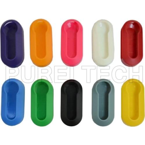 PREISEI 20pieces/lot Colored Car Key Covers For Fiat 500 Remote Flip Key Cases