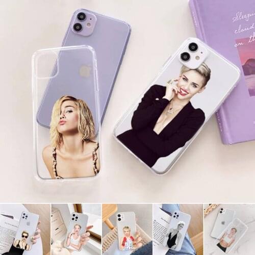 Miley Cyrus Phone Case Transparent for iPhone 11 12 6 7 8 Pro X XS Max XR Plus Silicone Soft TPU Clear mobile bags coque shell