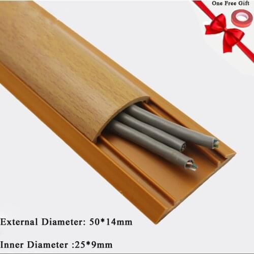 PVC Floor Cord Protector Cord Cover Conceal Wires at Home Office Electrical Channel To Hide and Conceal Cords Cables Wires Wood