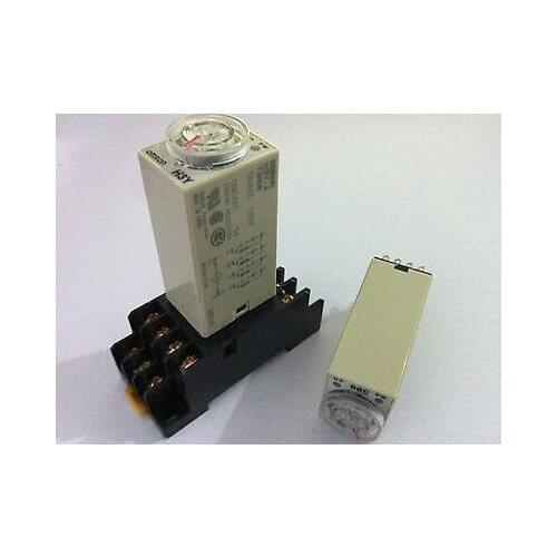 AC 110V 5A H3Y-4 H3Y Delay Timer Time Relay 0-10 Second 10s 10sec 110VAC & Base
