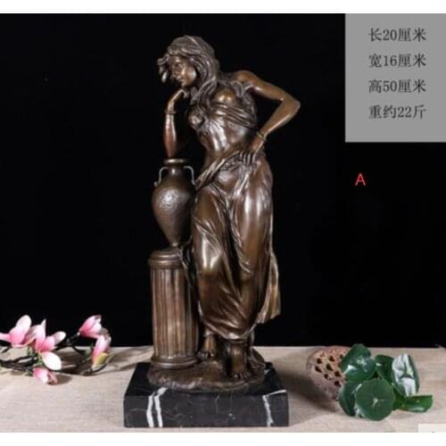 Pure copper Western sculpture crafts Europe style bronze carving home living room decoration