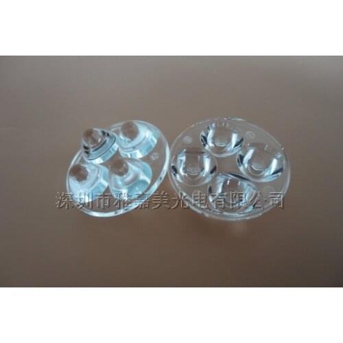 High Power 4 UP 1 LED lens,CREE lens Diameter 25mm Smooth surface 30 and 60 deg XLamp XPE/XPG R5 lens
