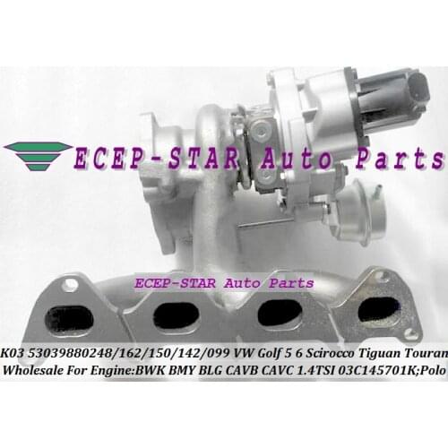 Turbo K03 53039700248 53039700150 53039700142 53039700099 For VW Golf 5 6 Polo Scirocco Tiguan Touran BWK BMY BLG CAVB 1.4L TSI